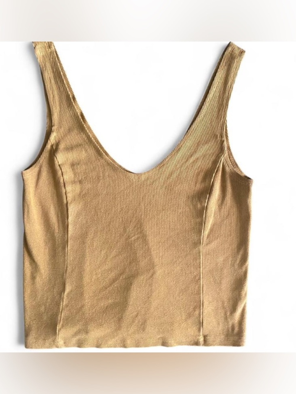 Everyday Ribbed V-Neck Tank Top - Honey Yellow
